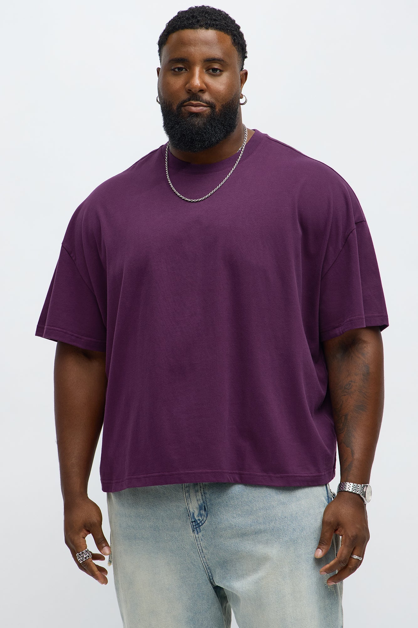 Boxy Premium Midweight Tee - Plum