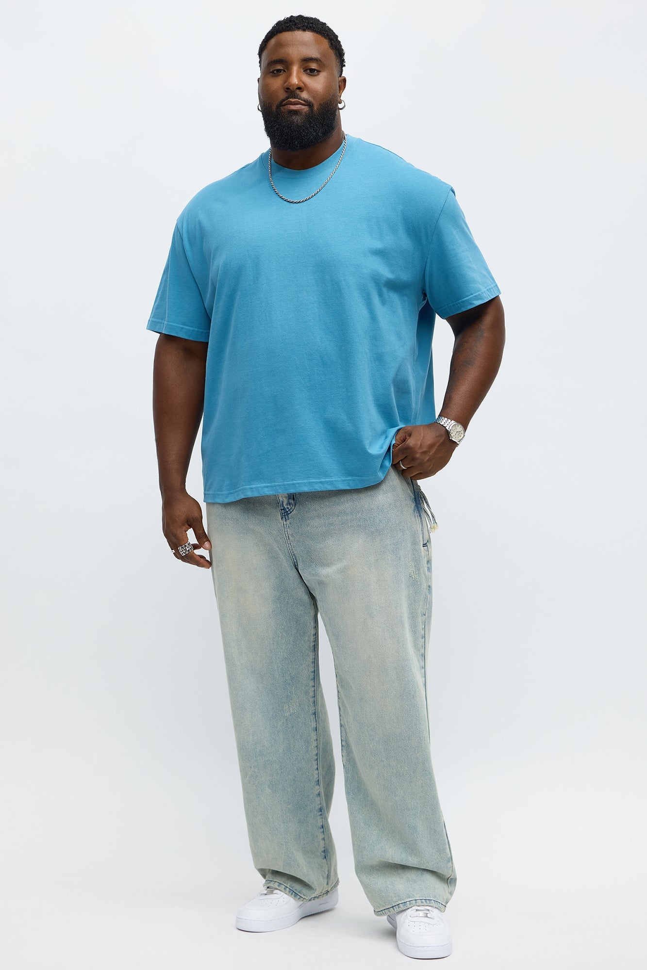 Relaxed Premium Midweight Tee - Blue