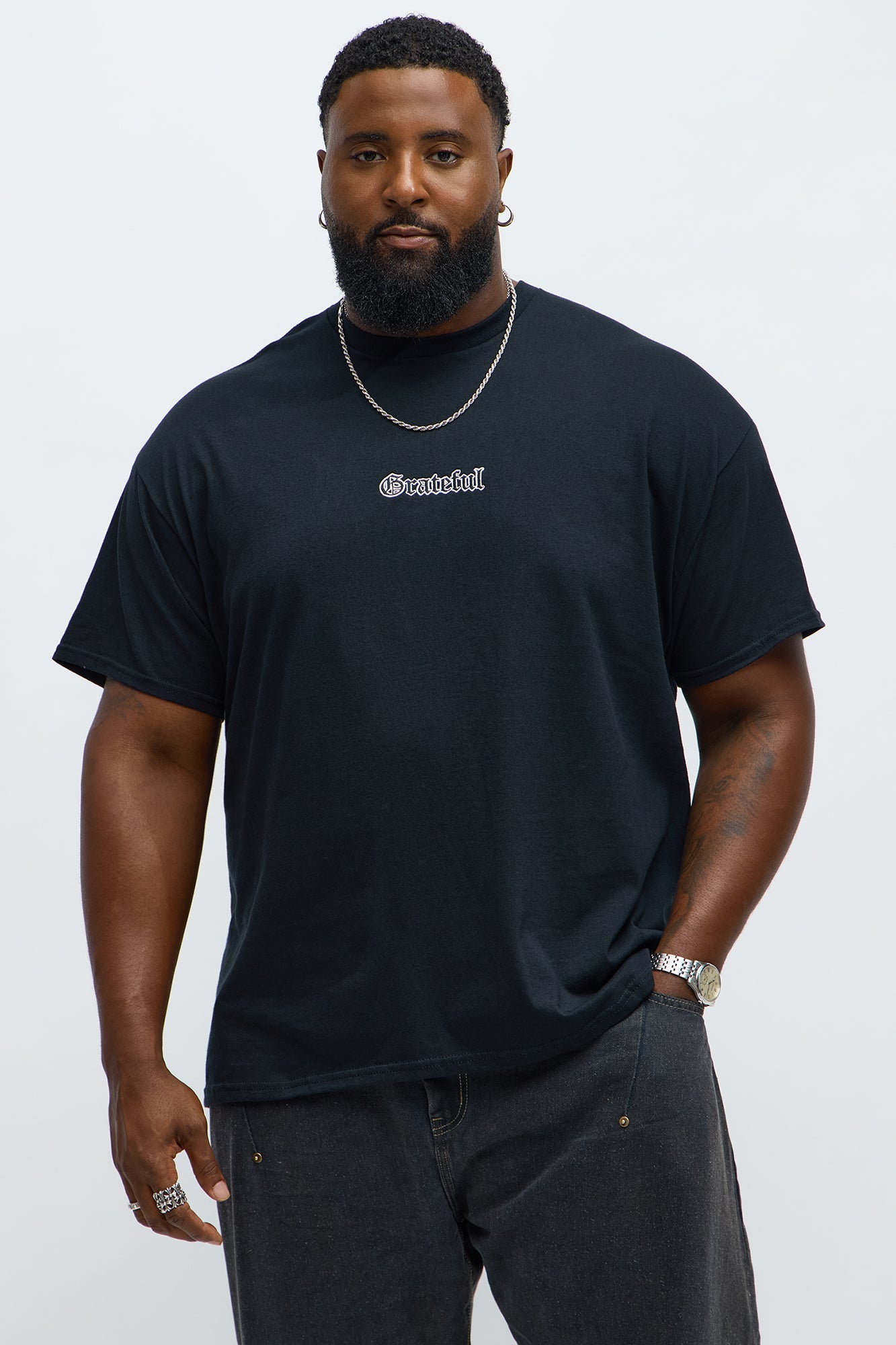 Always Grateful Short Sleeve Tee - Black