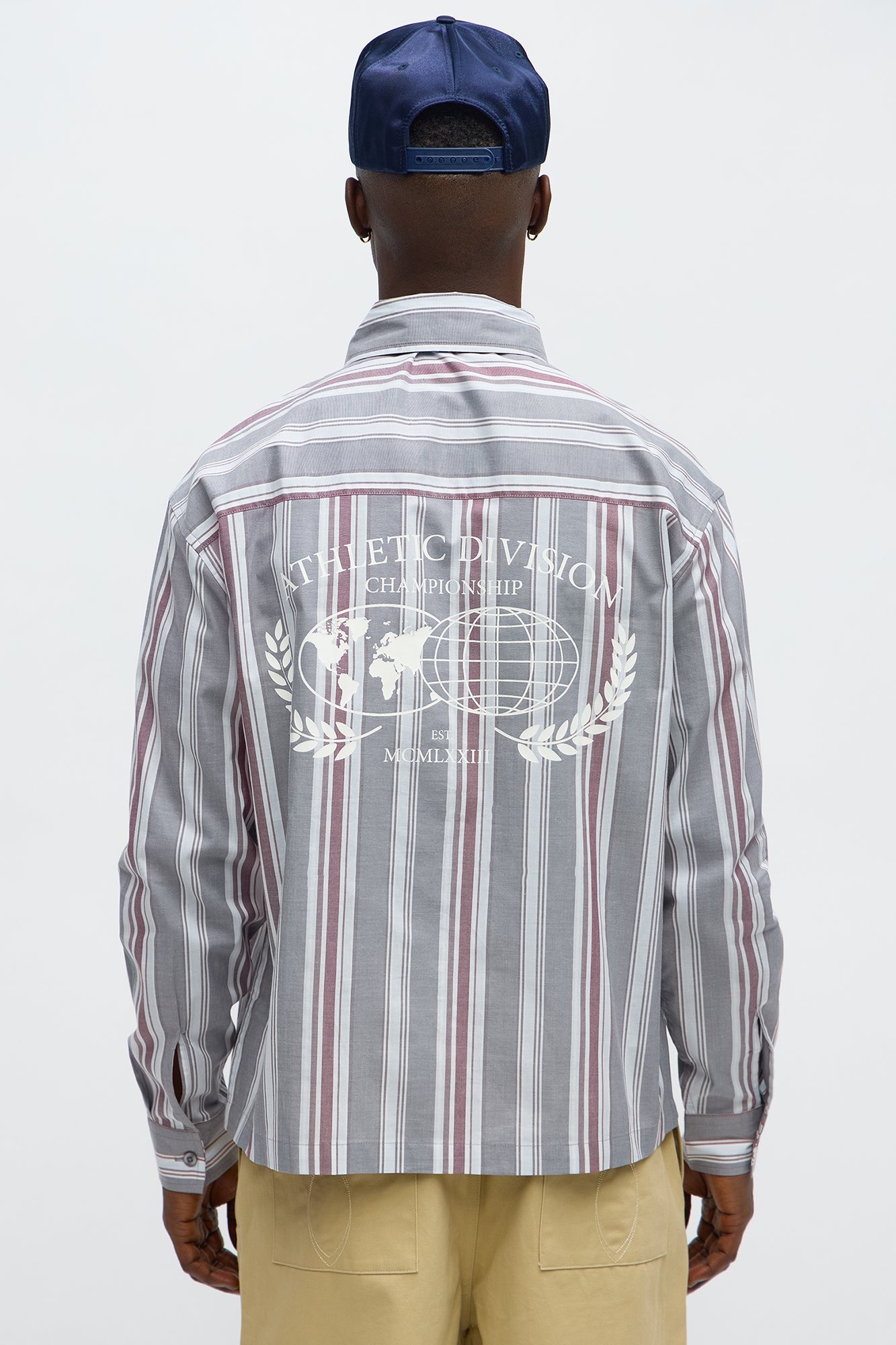 Athletic Division Long Sleeve Shirt With Tie - Grey/combo