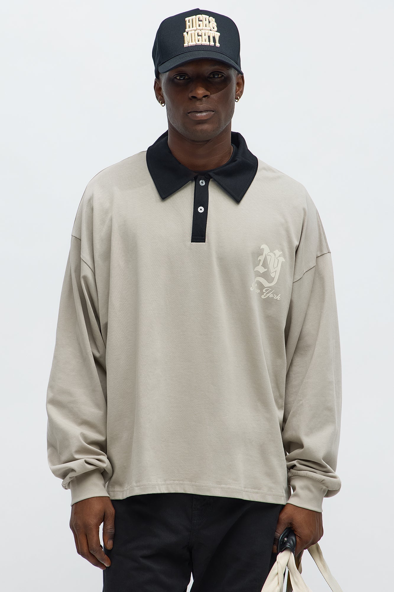 NY Pearl Long Sleeve Polo - Tan