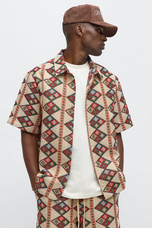 Tribal Tapestry Button Up Shirt - Multi Color
