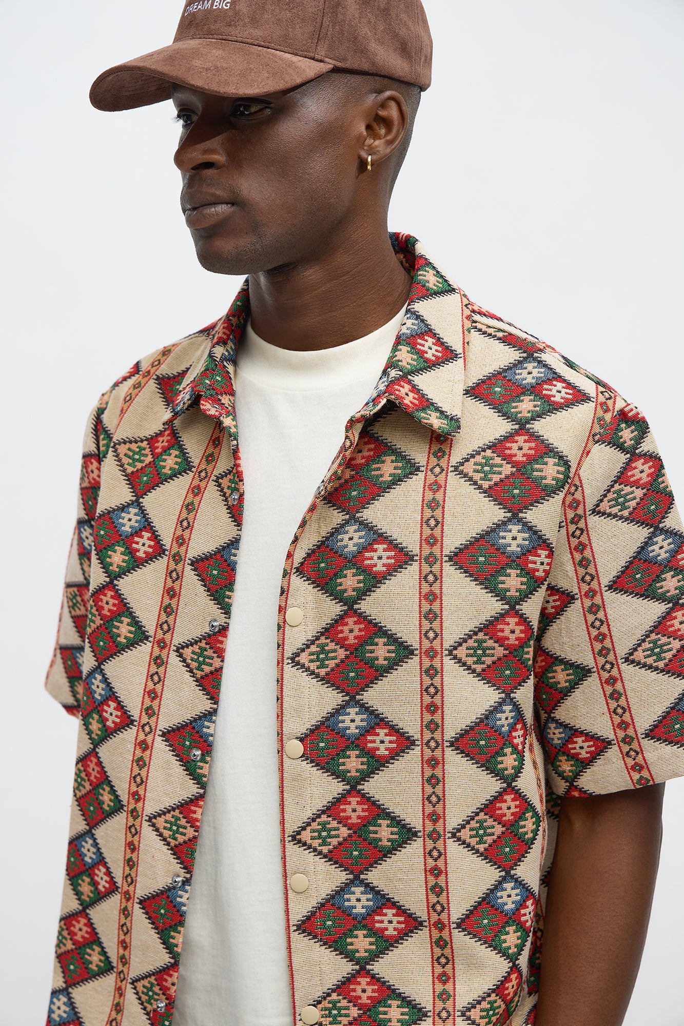 Tribal Tapestry Button Up Shirt - Multi Color