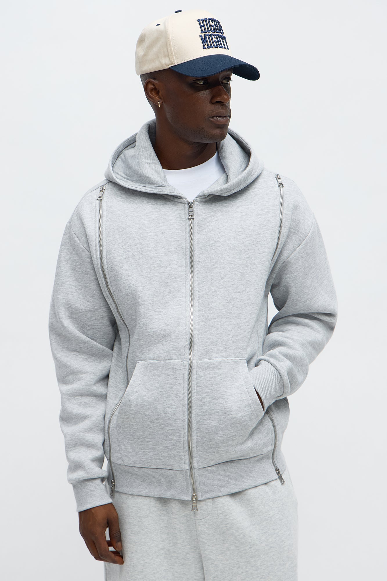 Tyson Stay Away Zip Up Hoodie - Heather Grey