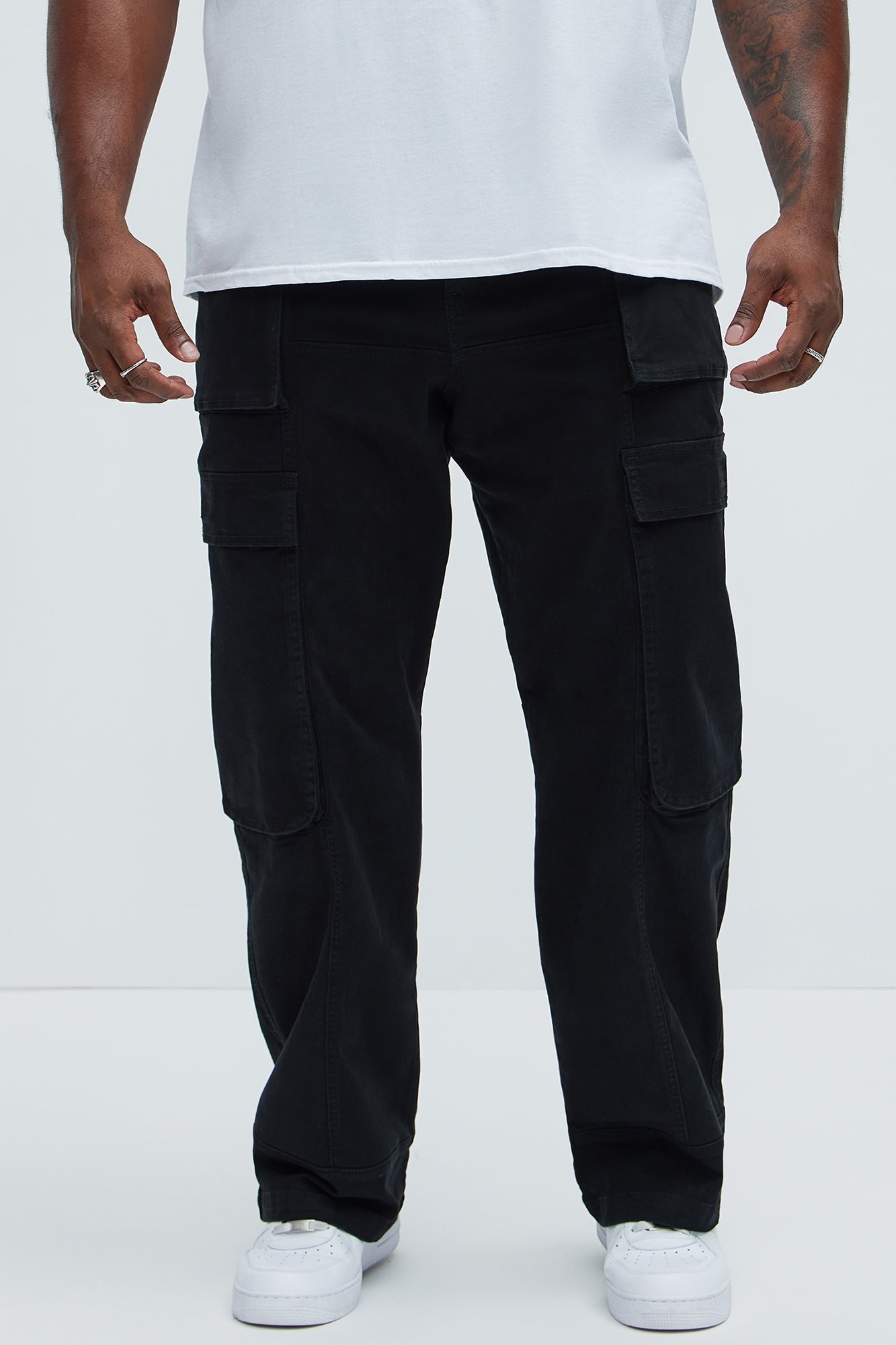 Psyche Straight Cargo Jeans - Black