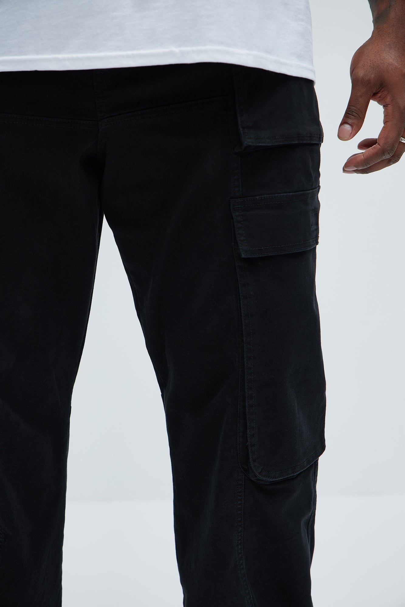 Psyche Straight Cargo Jeans - Black