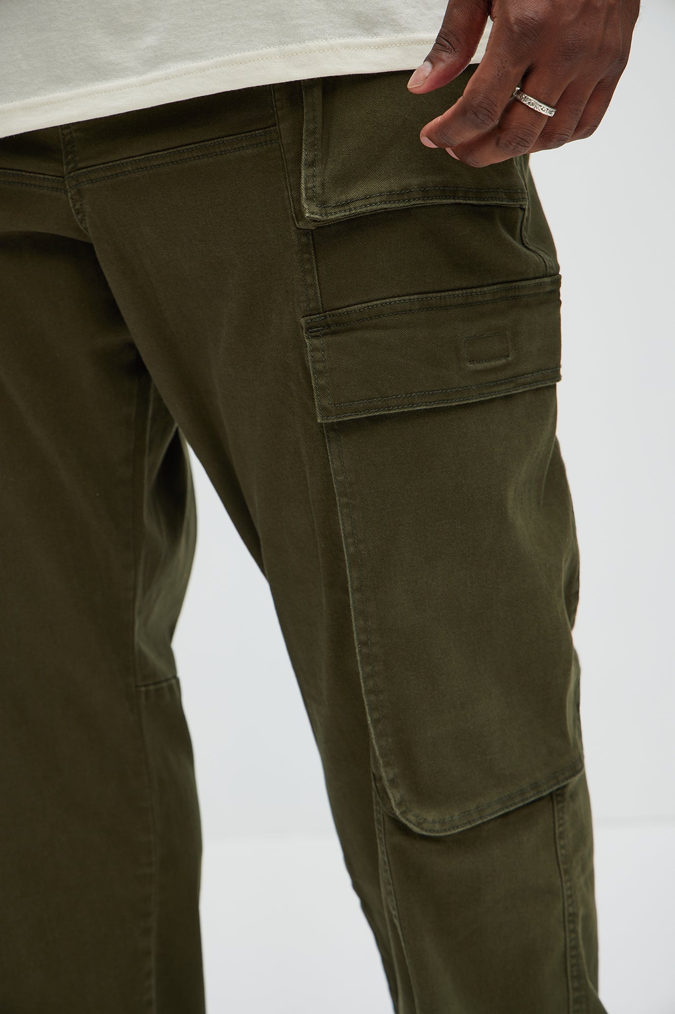 Psyche Straight Cargo Jeans - Olive