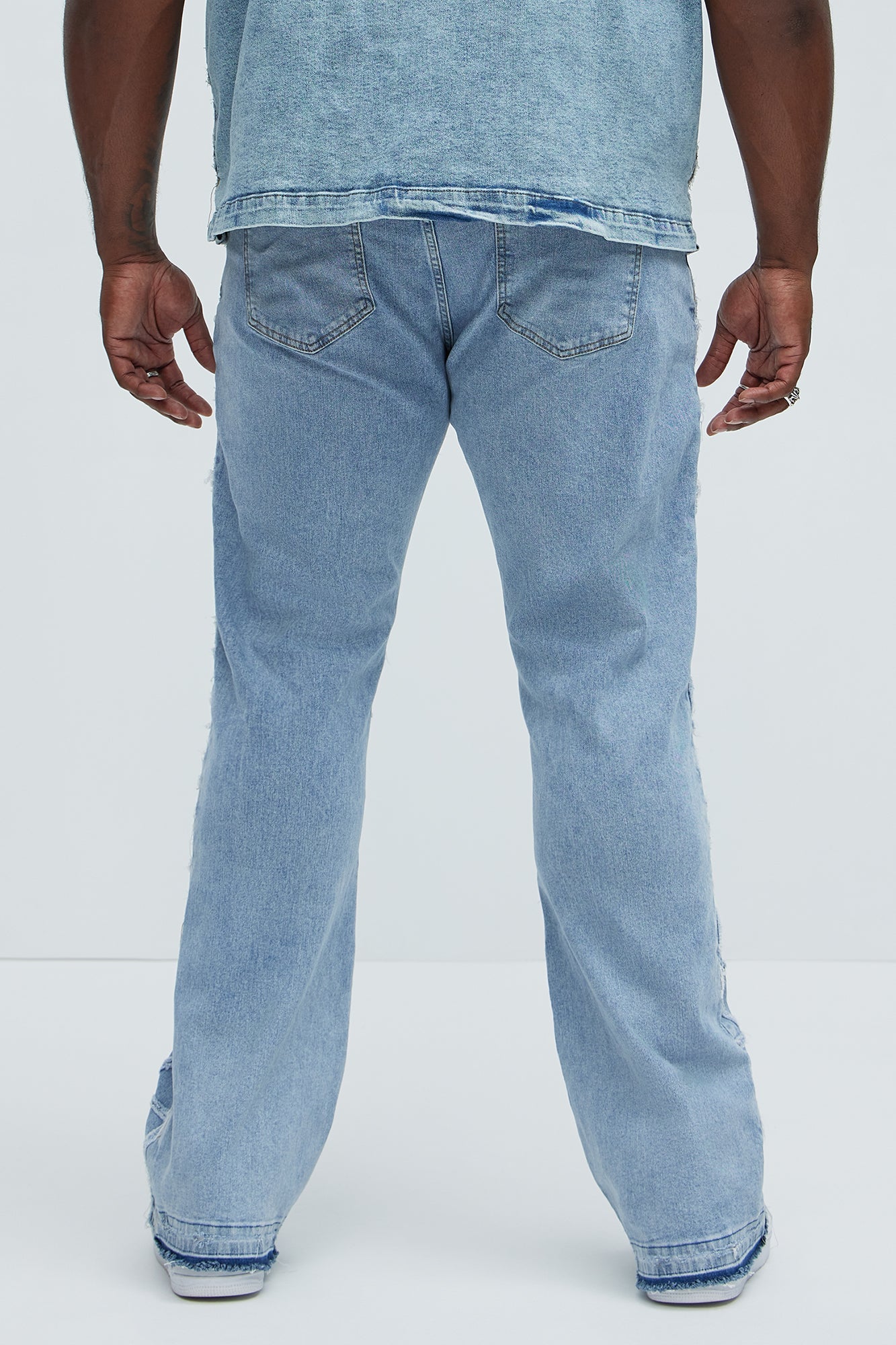 Interstellar Stacked Slim Flare Jeans - Light Blue Wash