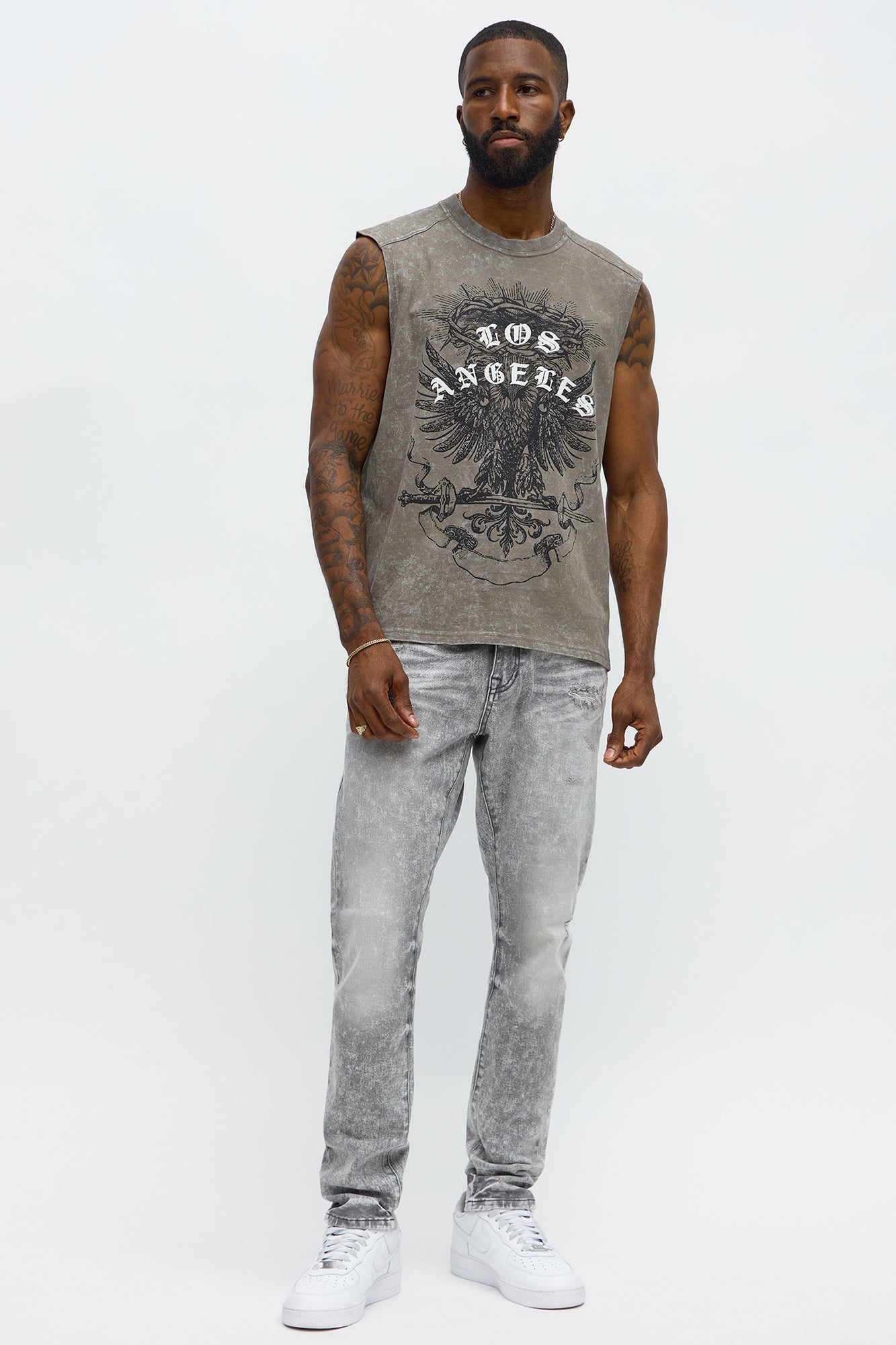 LA Royalty Muscle Tee - Grey