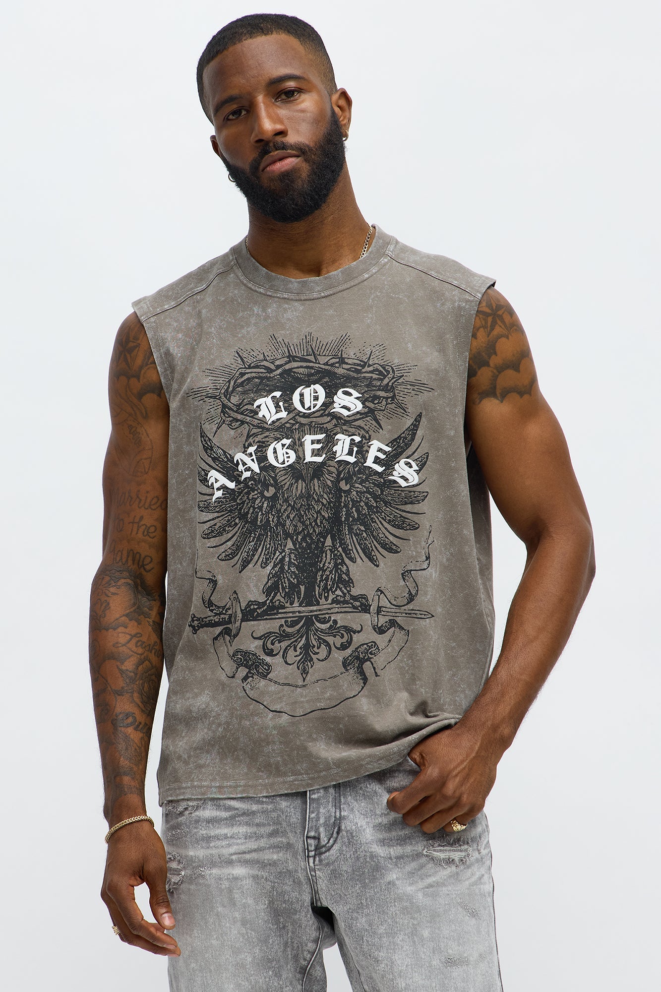 LA Royalty Muscle Tee - Grey