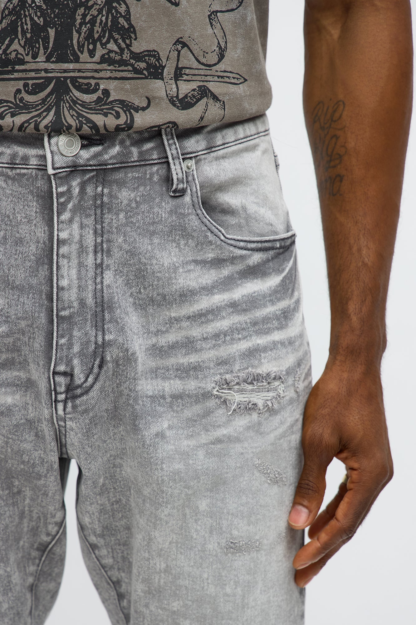 Skinny Got To Me Distressed Jean - Grey