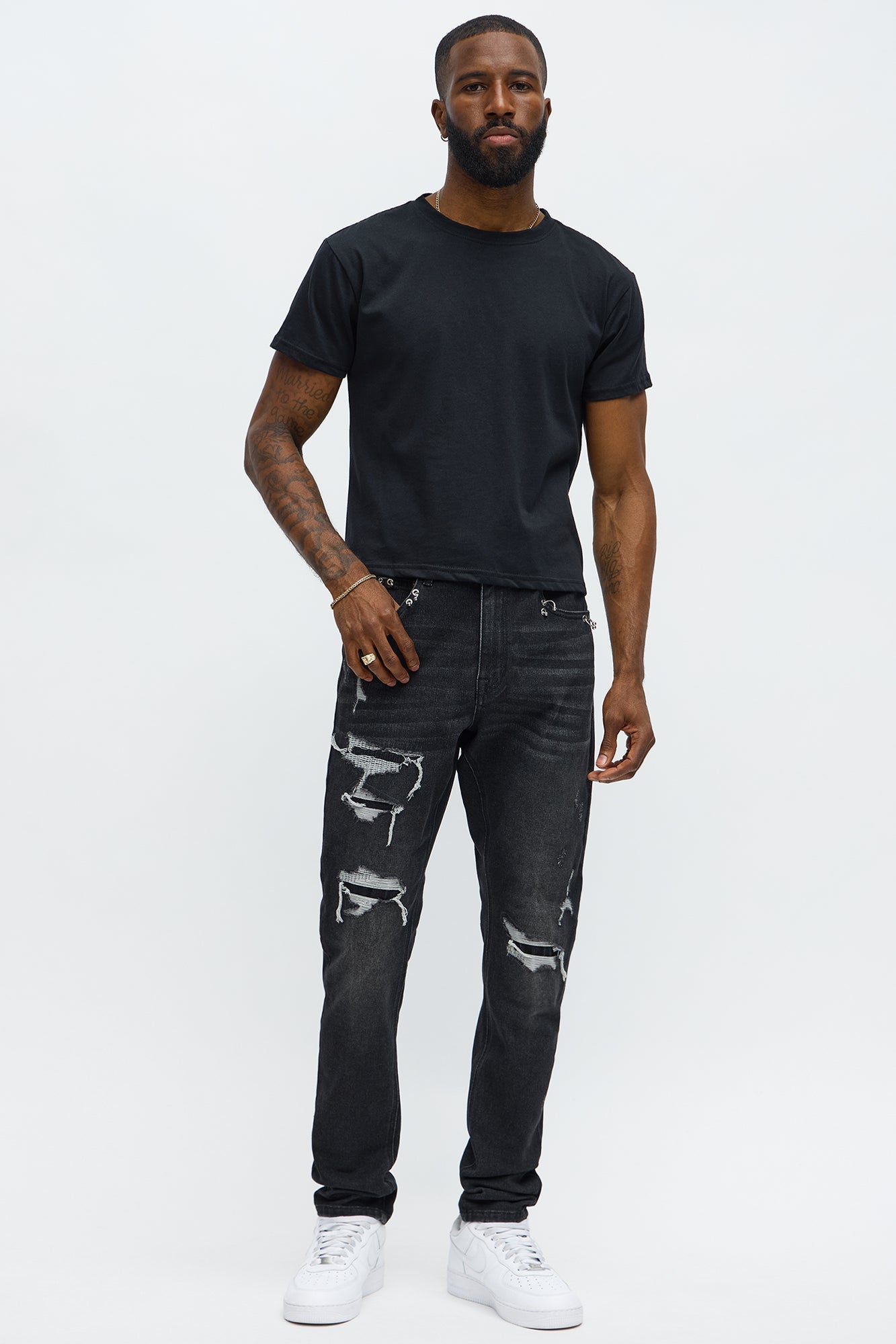 Cropped Crew Baby Tee - Black