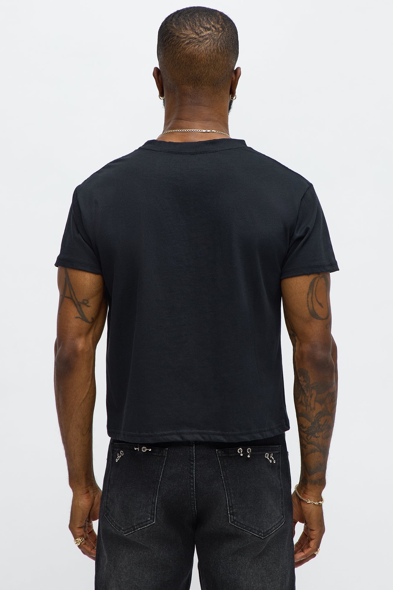 Cropped Crew Baby Tee - Black