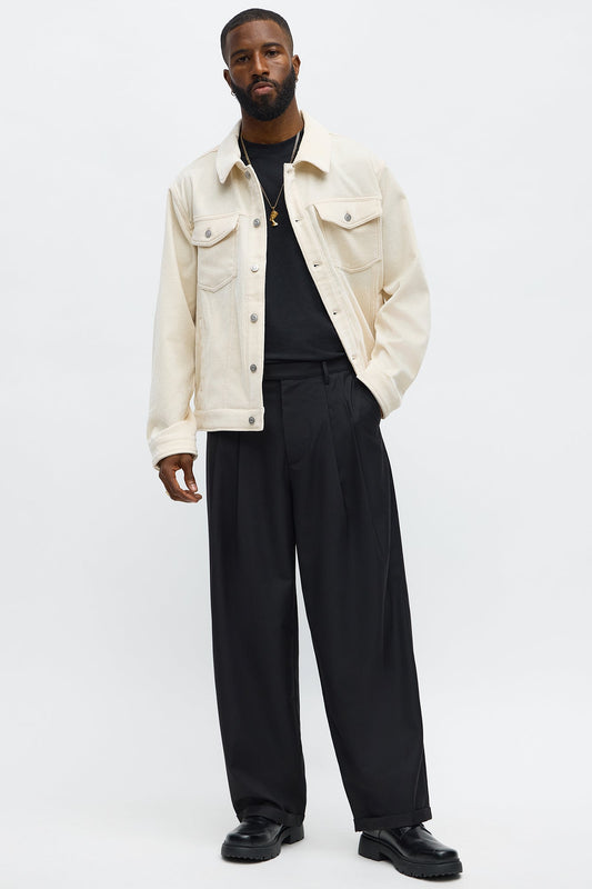 Baggy Pleated Everyday Trouser - Black