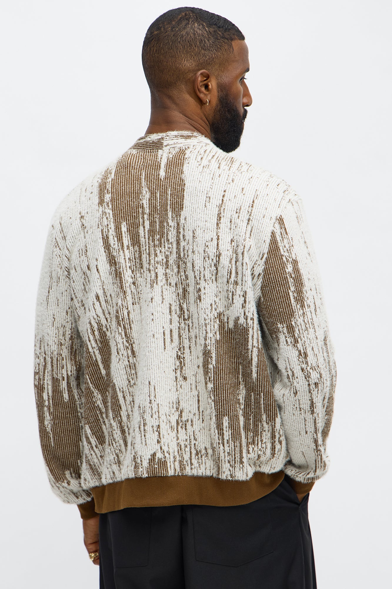 Livin' That Life Mohair Cardigan - Brown/combo