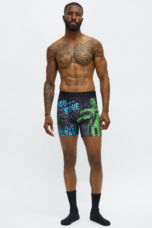 VHS Packaged Frankenstein Boxer Brief - Black/combo