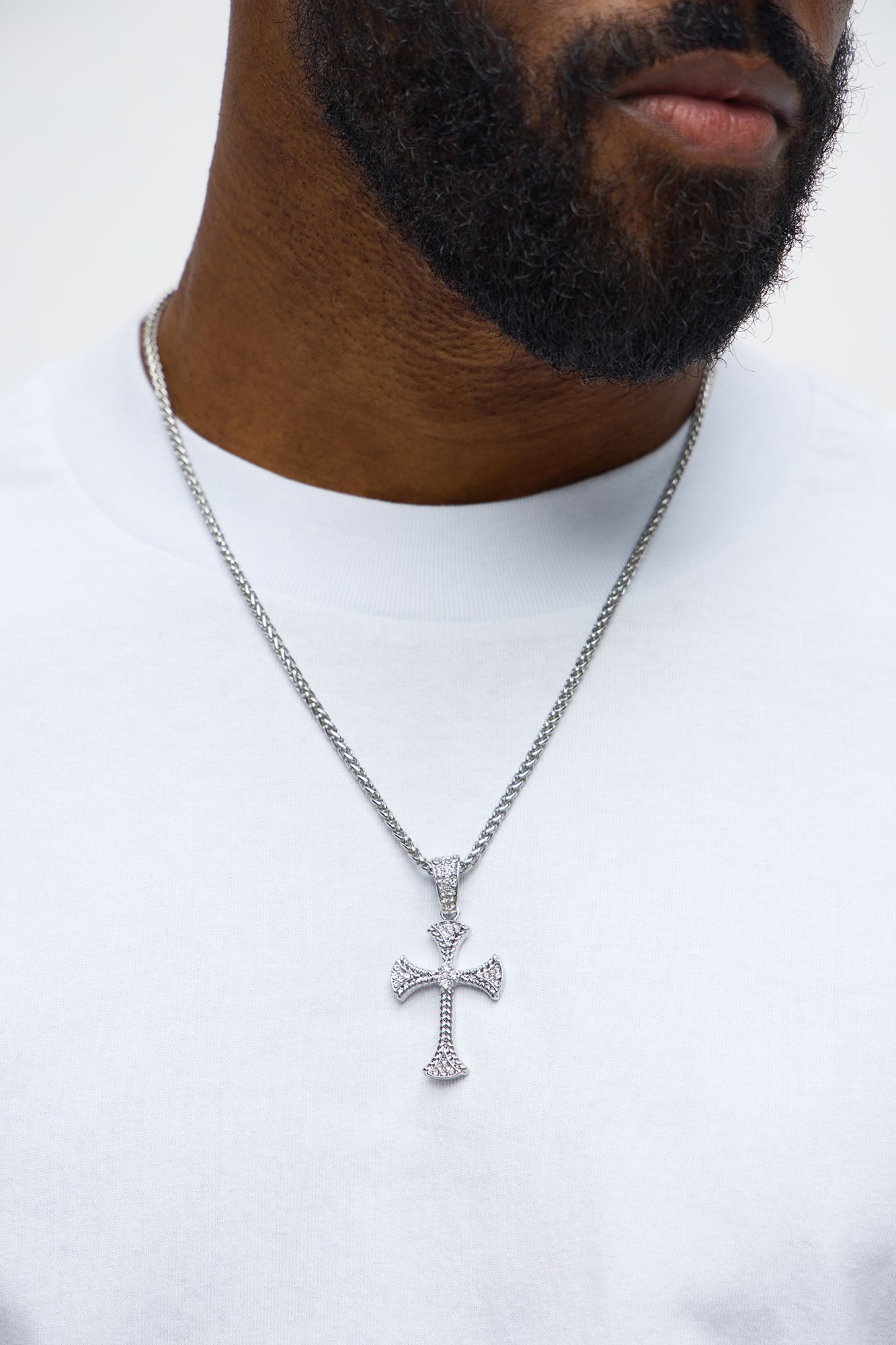 Divine Energy Cross Pendant Necklace - Silver