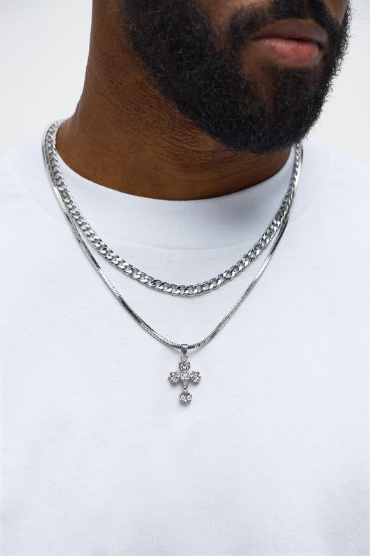 Raye Pendant Necklace Set - Silver