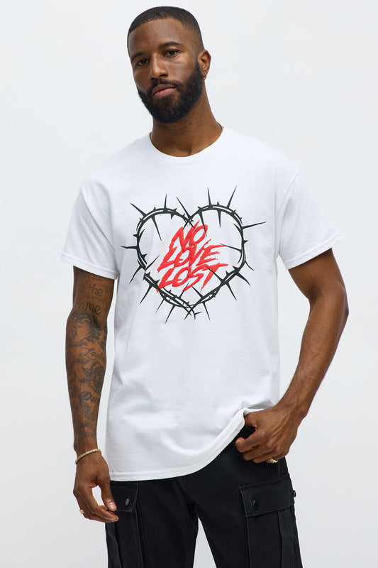 No Love Hurts Short Sleeve Tee - White