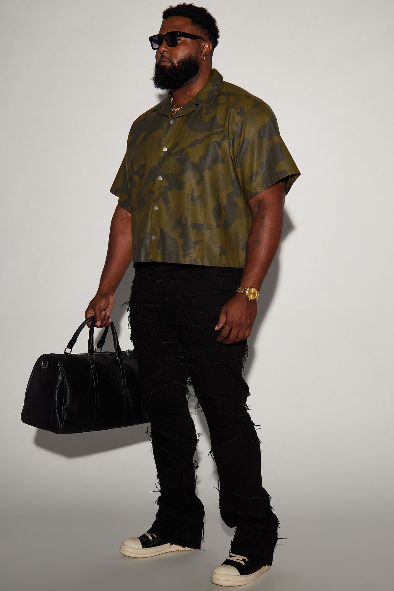 In All Ways Fray Stacked Skinny Flare Jeans - Black