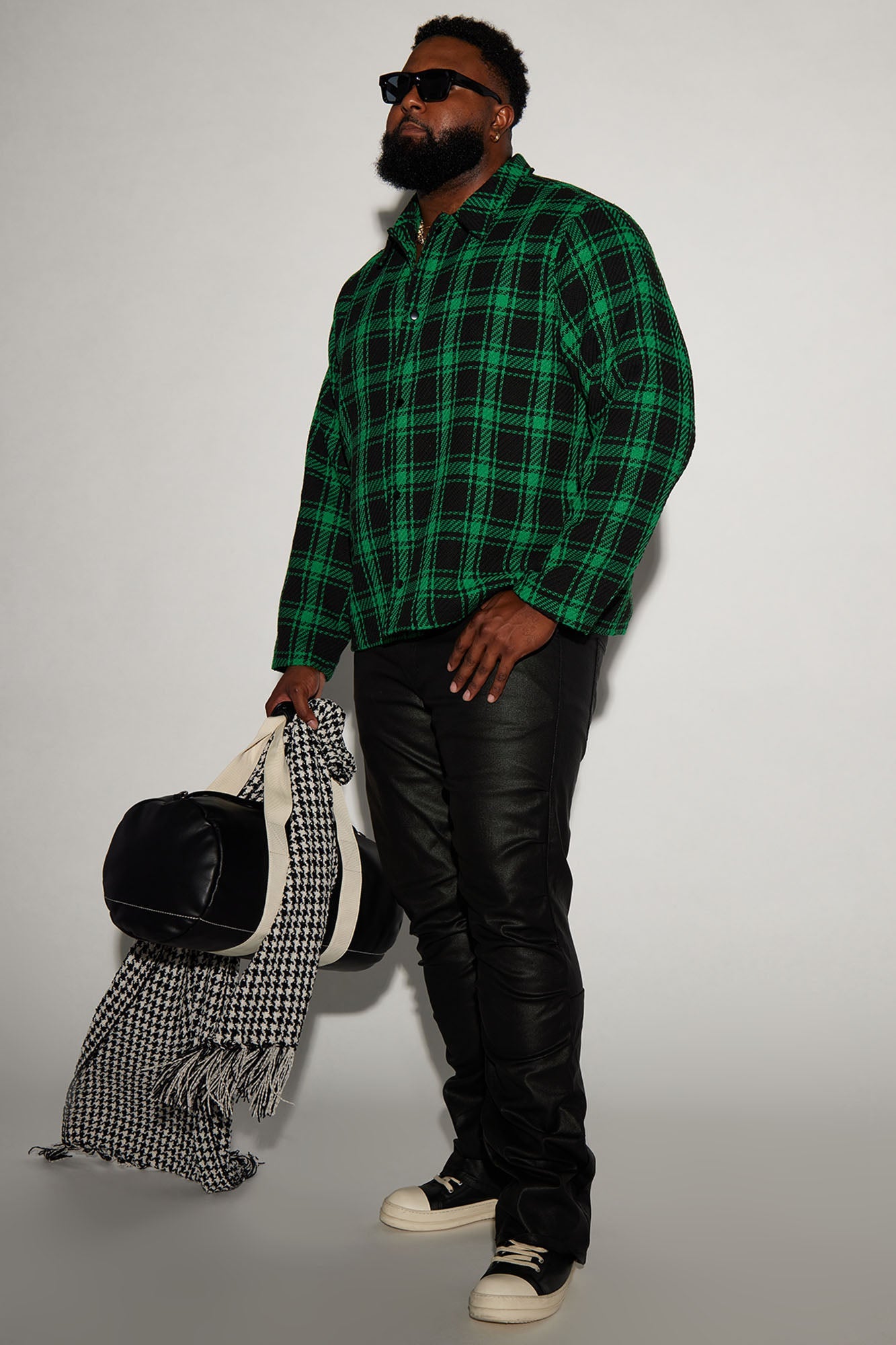 Live Wire Waxed Pleat Skinny Flare Pants - Black