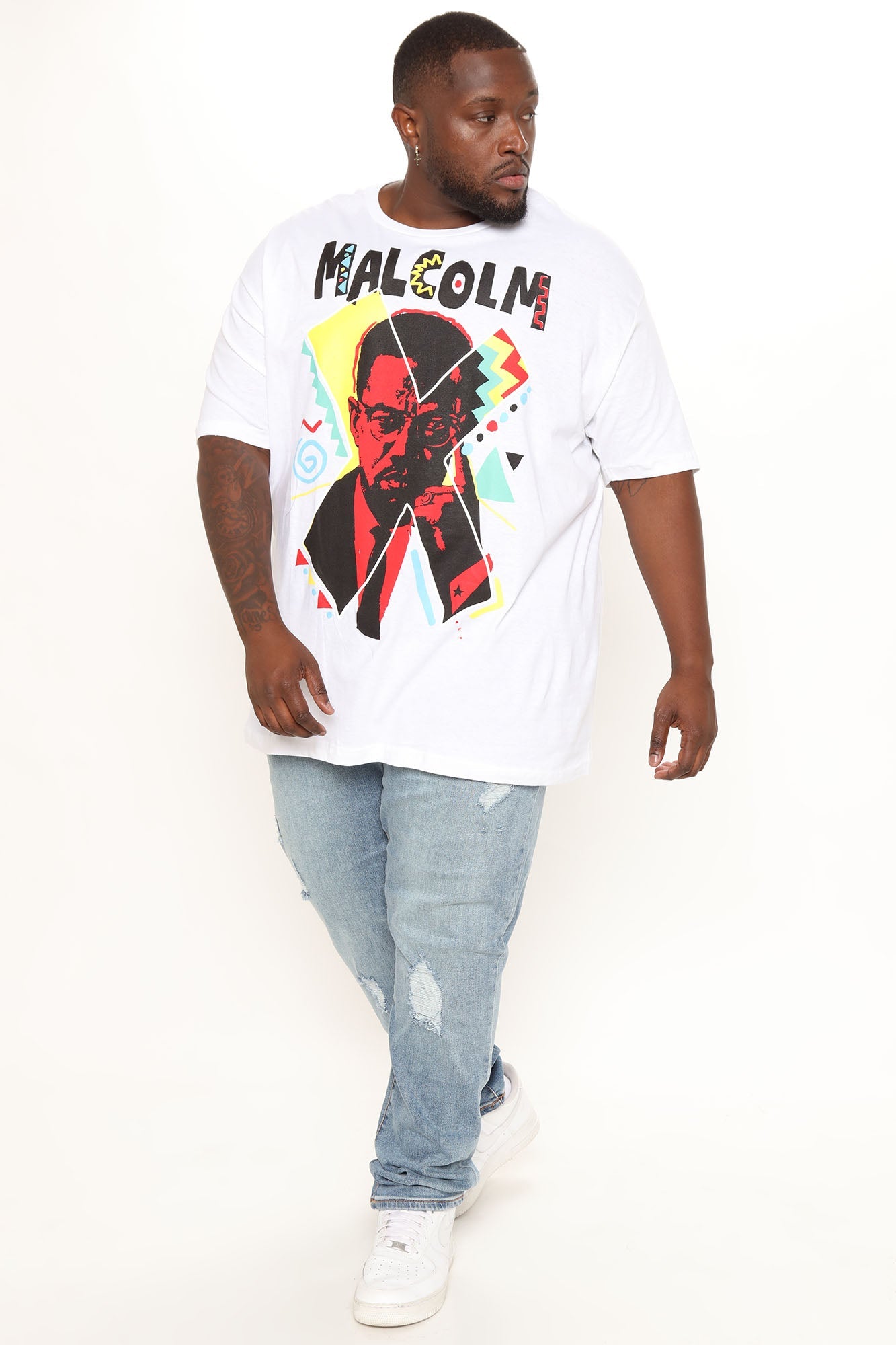 Malcolm X 90's Artist Edition Short Sleeve Tee - White