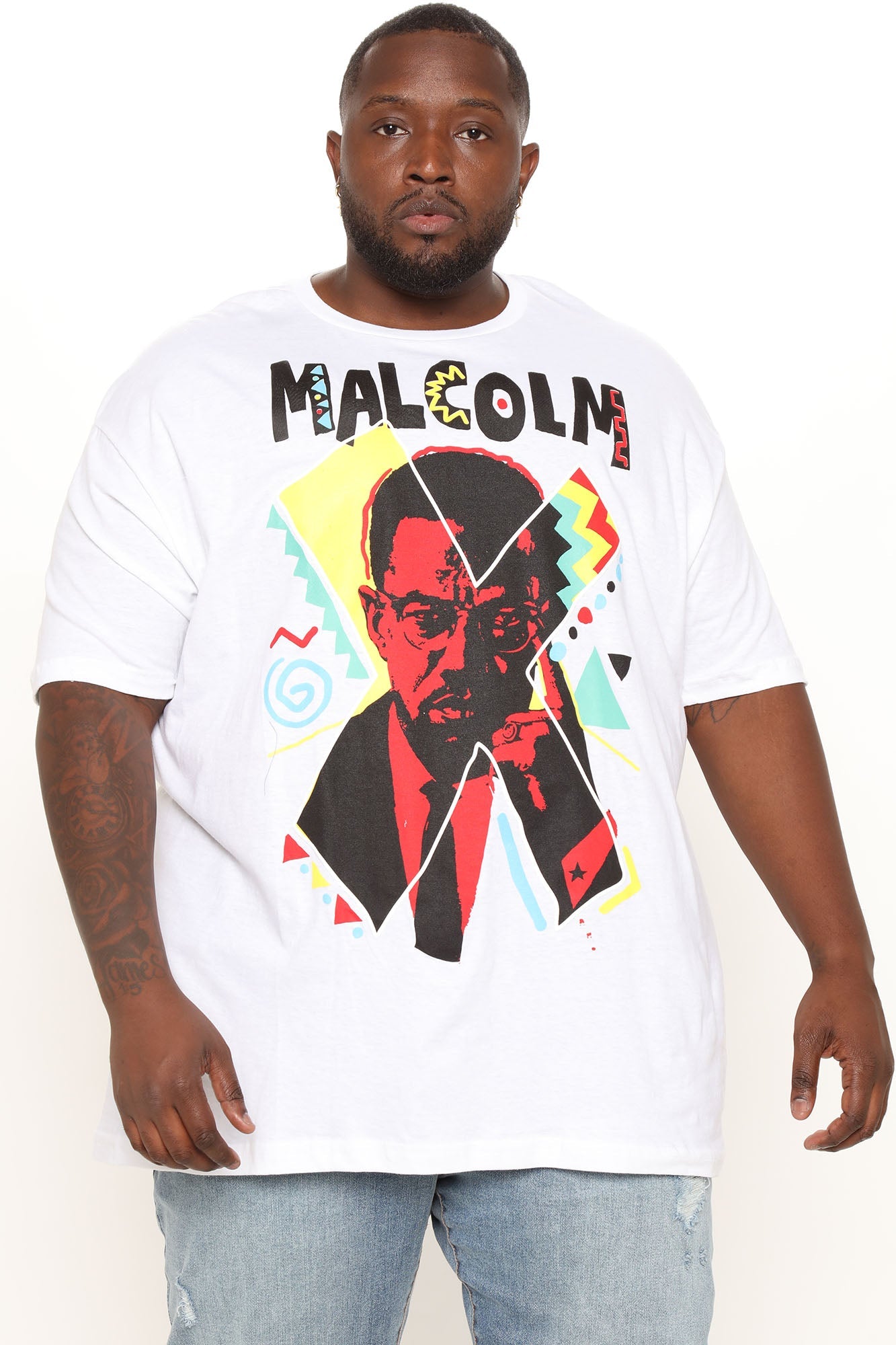 Malcolm X 90's Artist Edition Short Sleeve Tee - White