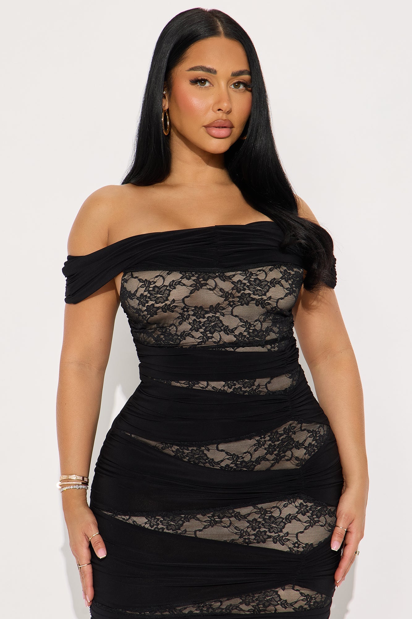 Seduce And Run Lace Midi Dress - Black