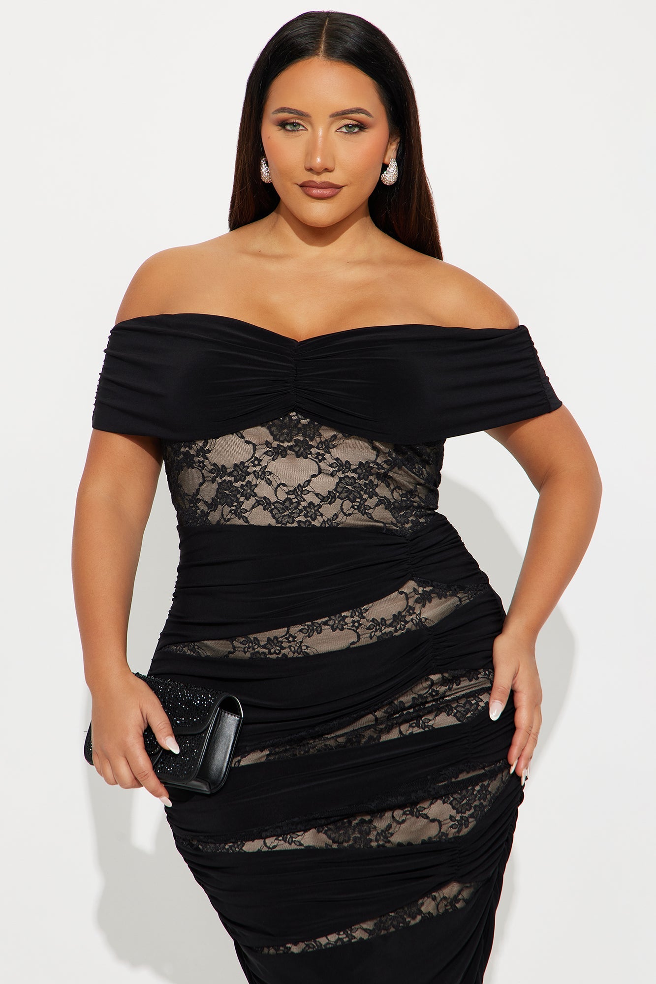 Seduce And Run Lace Midi Dress - Black