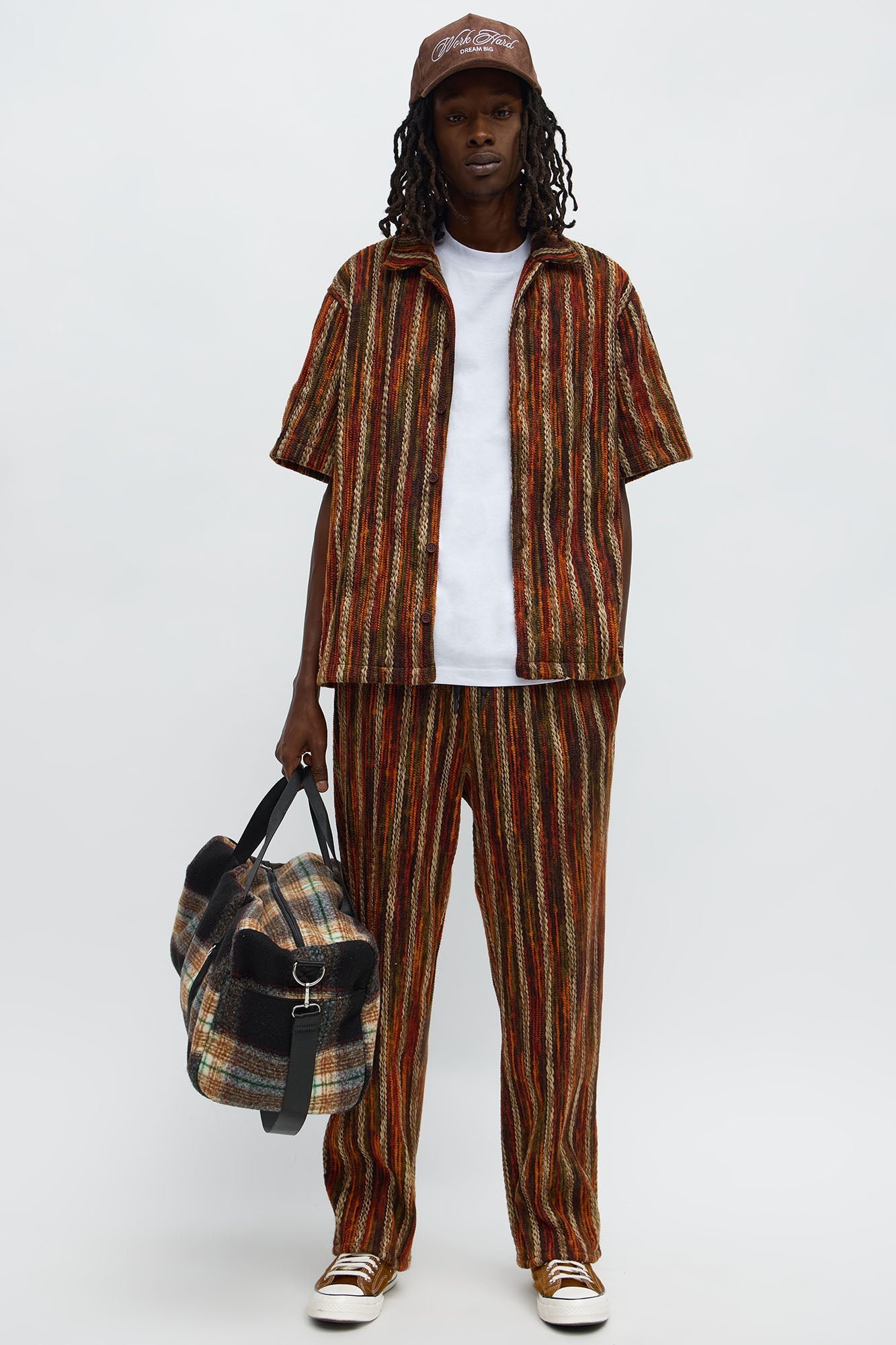 Straight Melange Yarn Knit Pant - Brown/combo