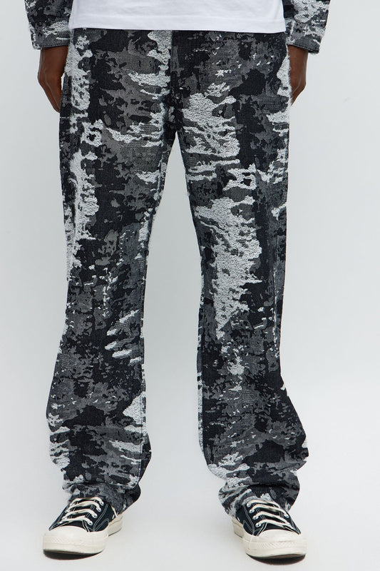 Straight Fading In And Out Jeans - Black Wash
