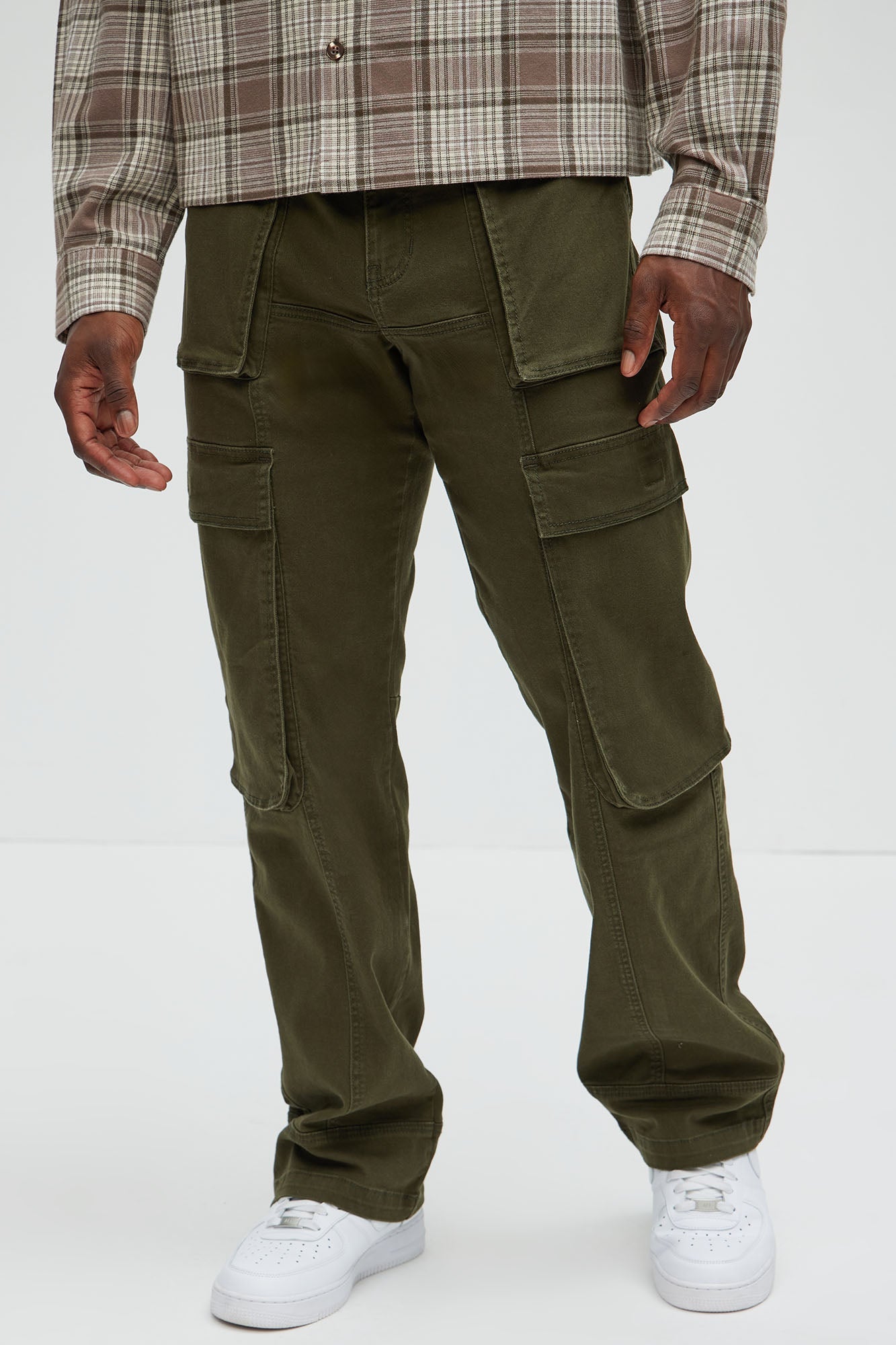 Psyche Straight Cargo Jeans - Olive