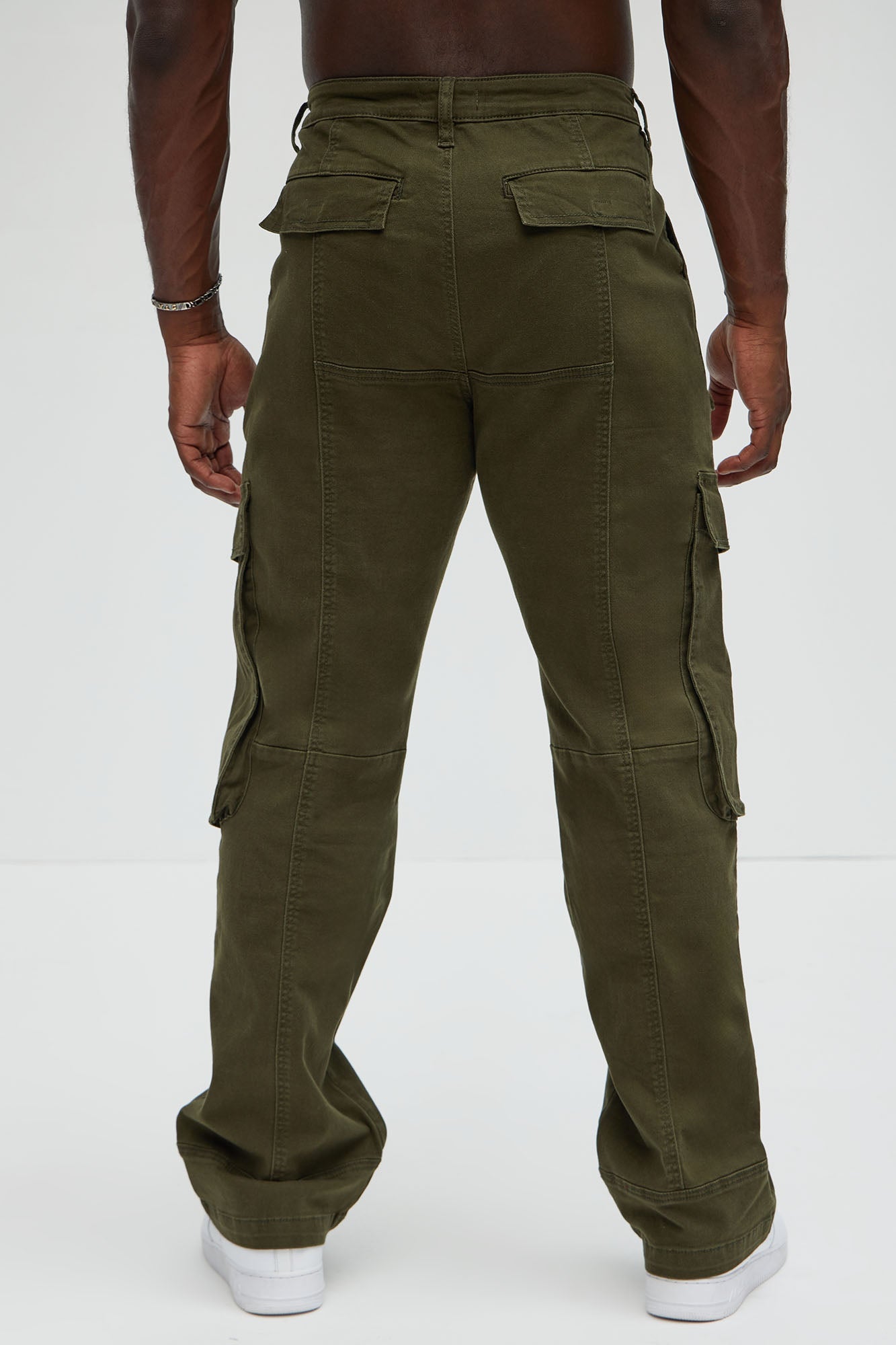 Psyche Straight Cargo Jeans - Olive