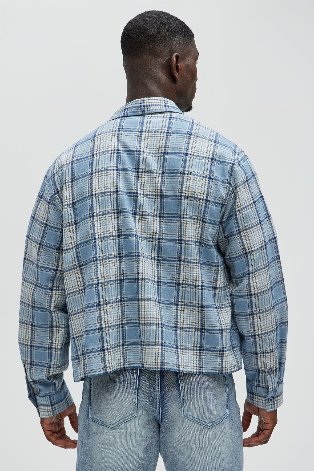 Delano Cropped Plaid Shirt - Blue/combo