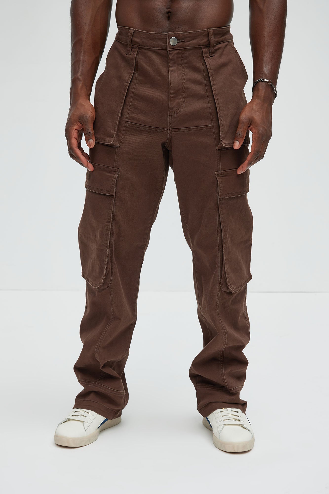 Psyche Straight Cargo Jeans - Brown