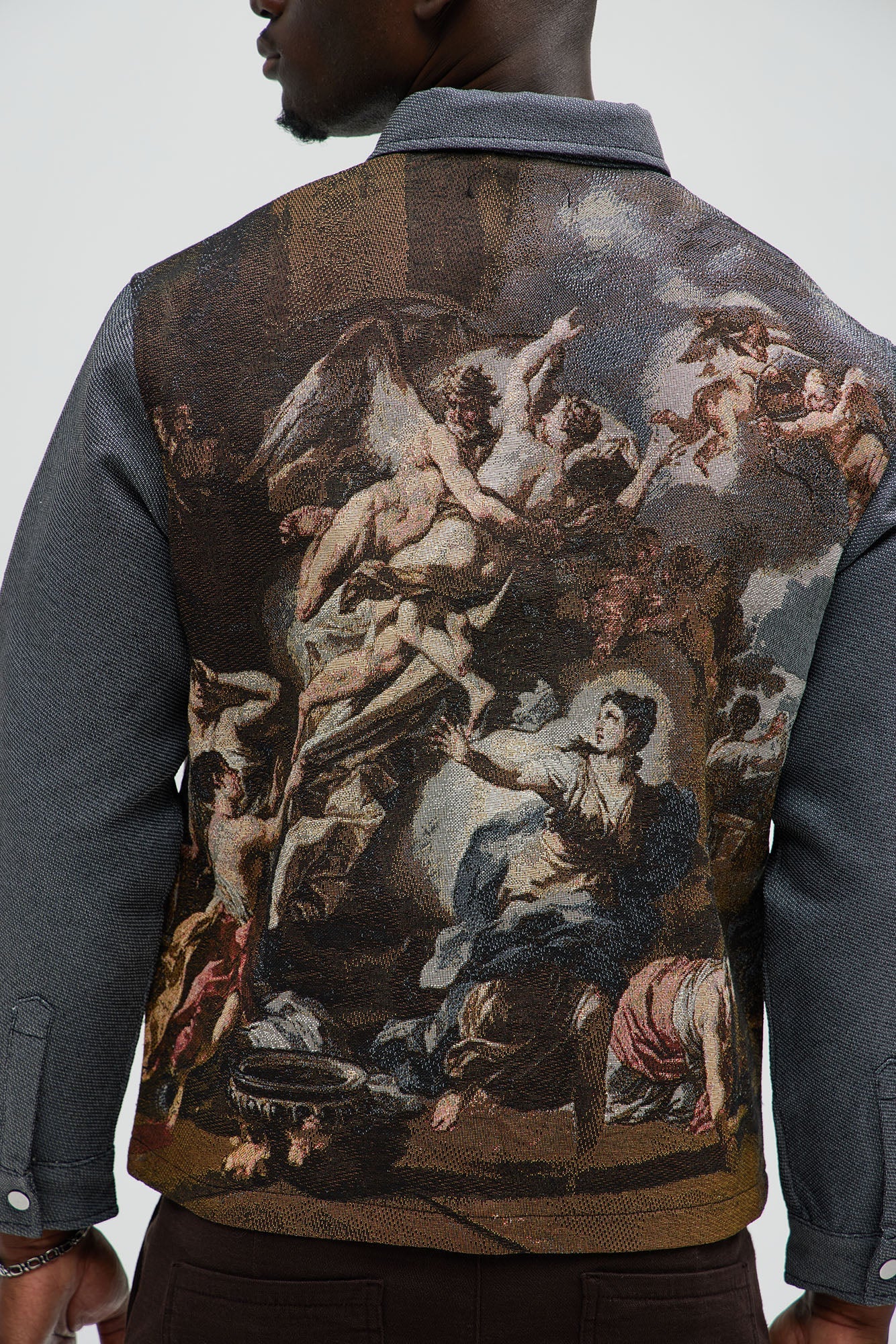 Cassiel Tapestry Cropped Button Up Shirt - Multi Color