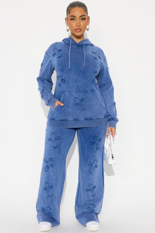 You Crossed My Mind Lounge Pant Set - Blue
