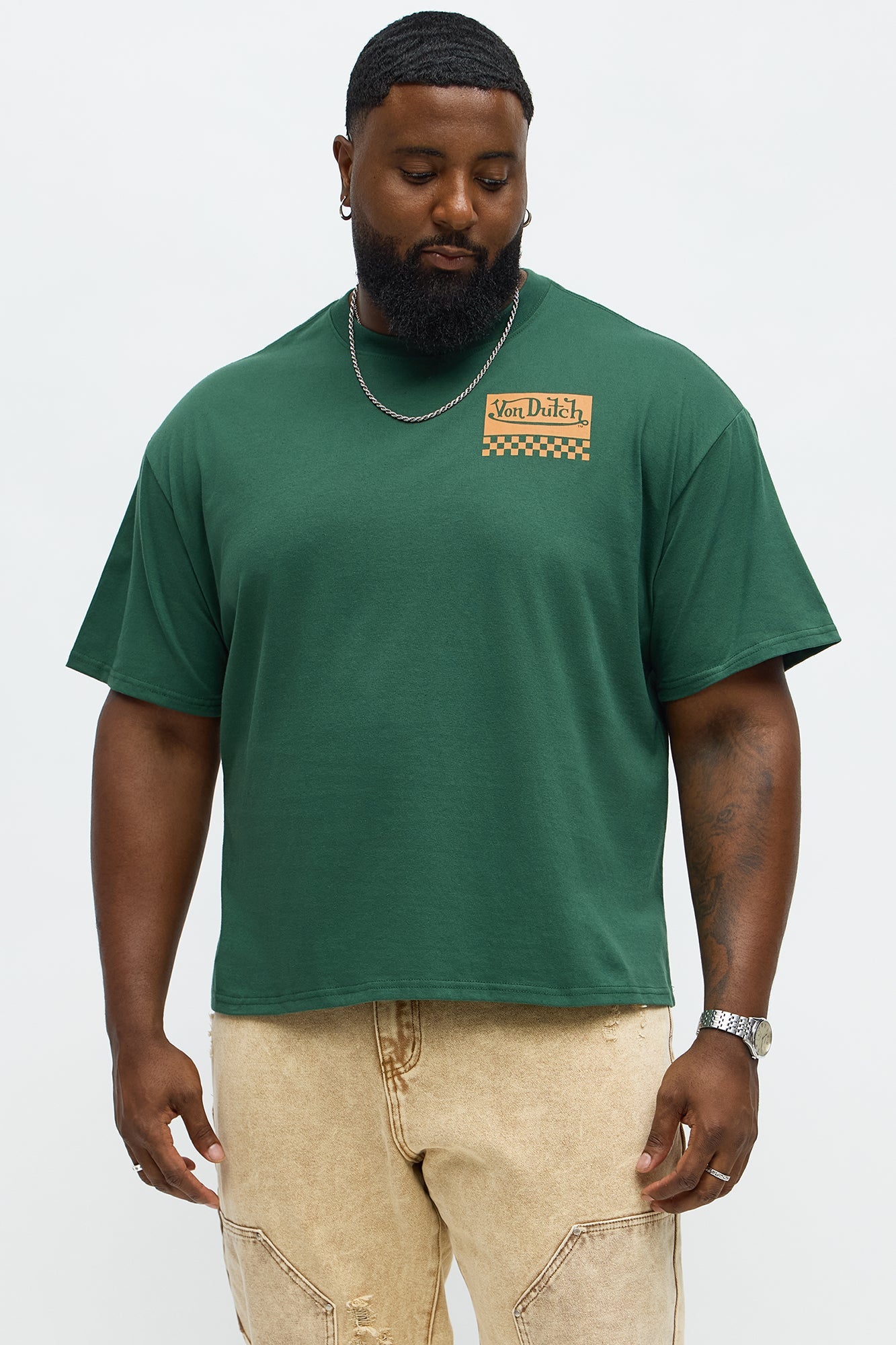 Oversized Von Dutch Motor Works Tee - Green