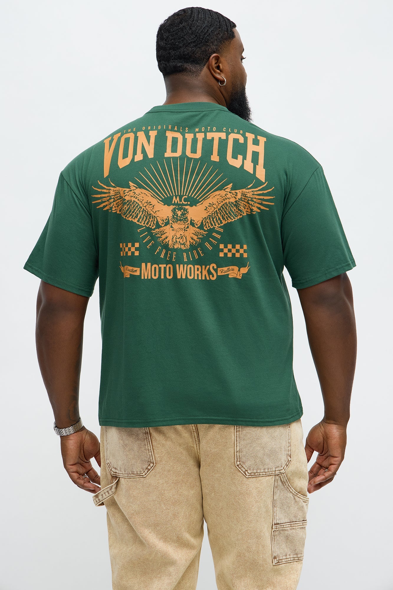 Oversized Von Dutch Motor Works Tee - Green