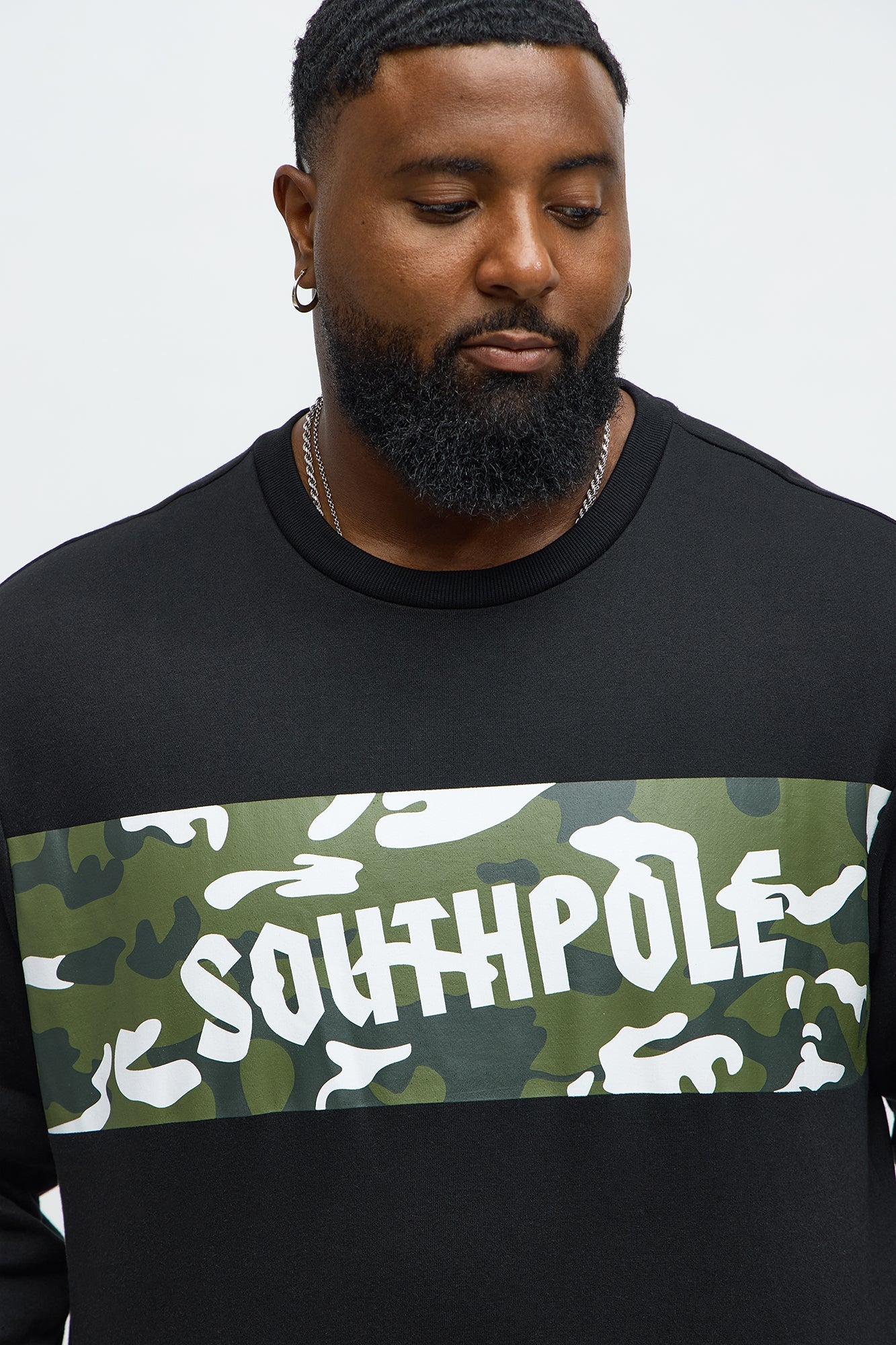 Southpole Camo Panel Sweatshirt - Black