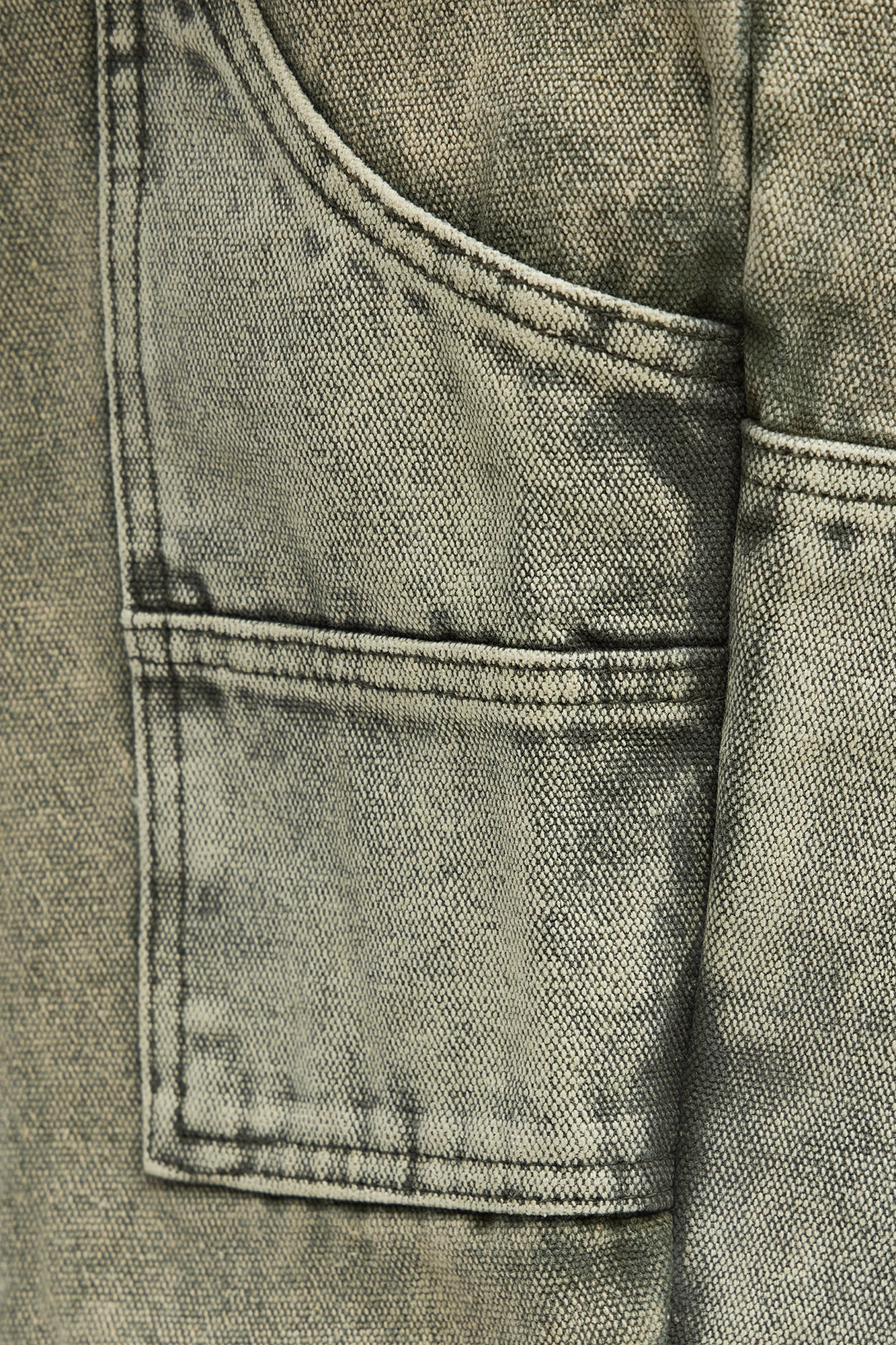 Straight Distressed Carpenter Jean - Olive