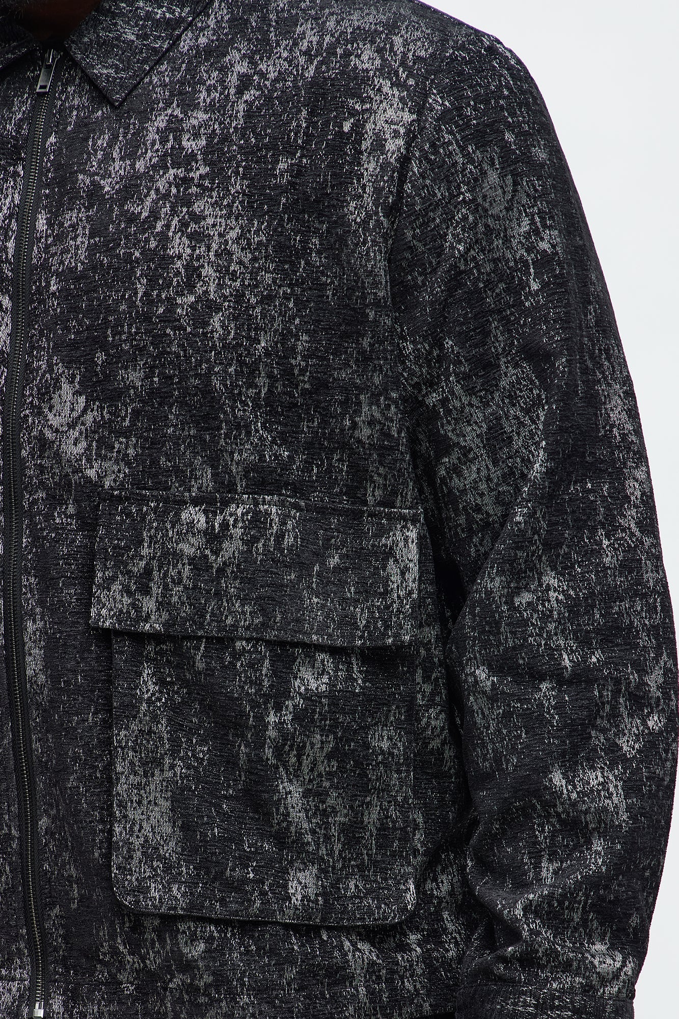 Velvet Heathered Work Jacket - Black