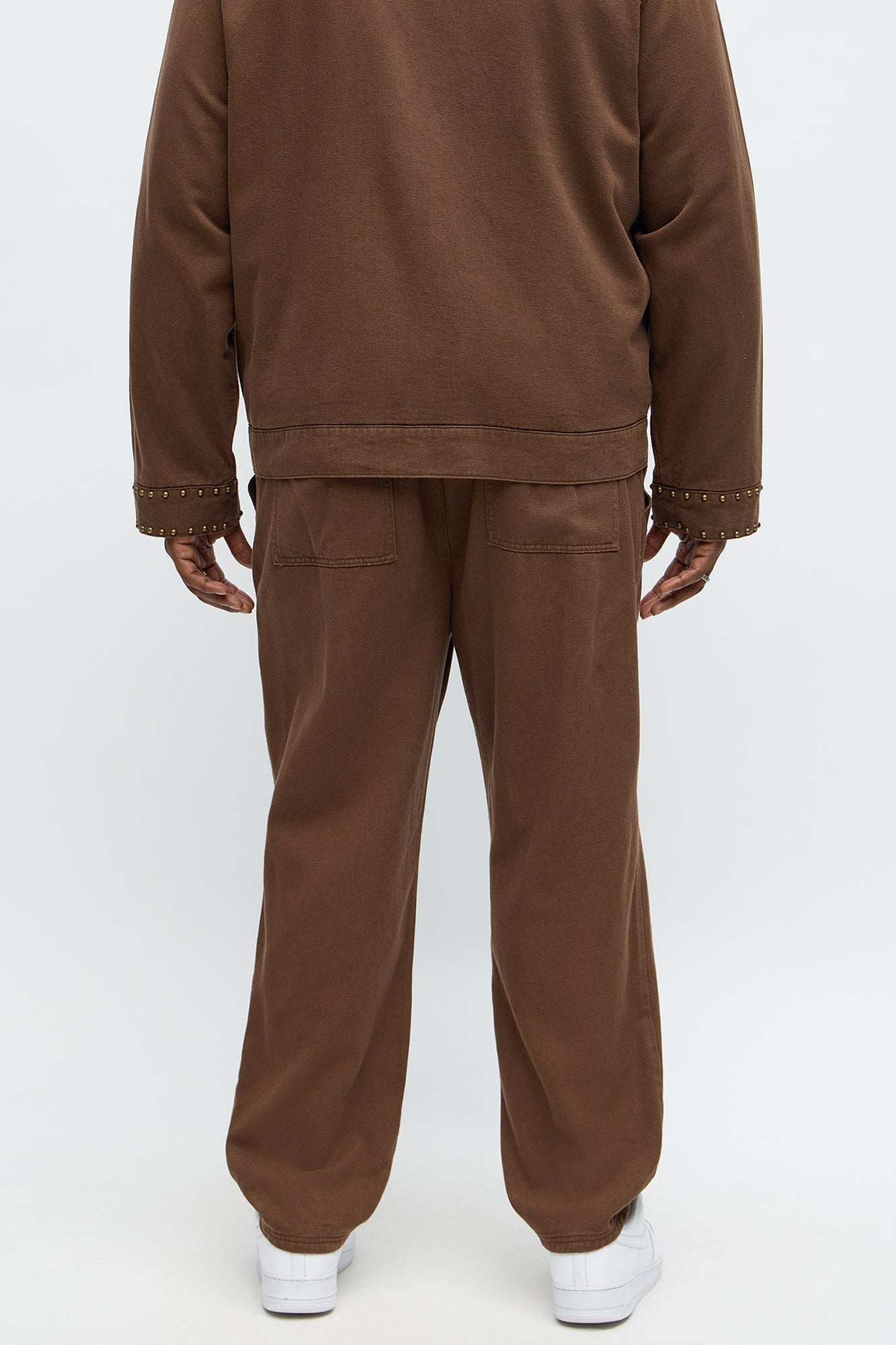 Slim Studded Pant - Brown