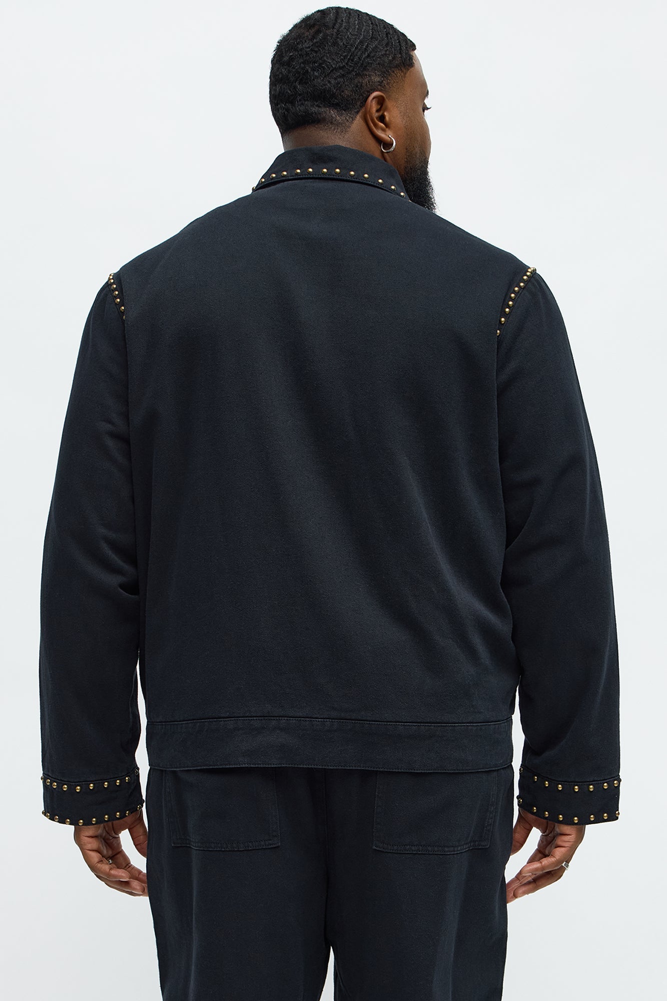 Relaxed Studded Work Jacket - Black
