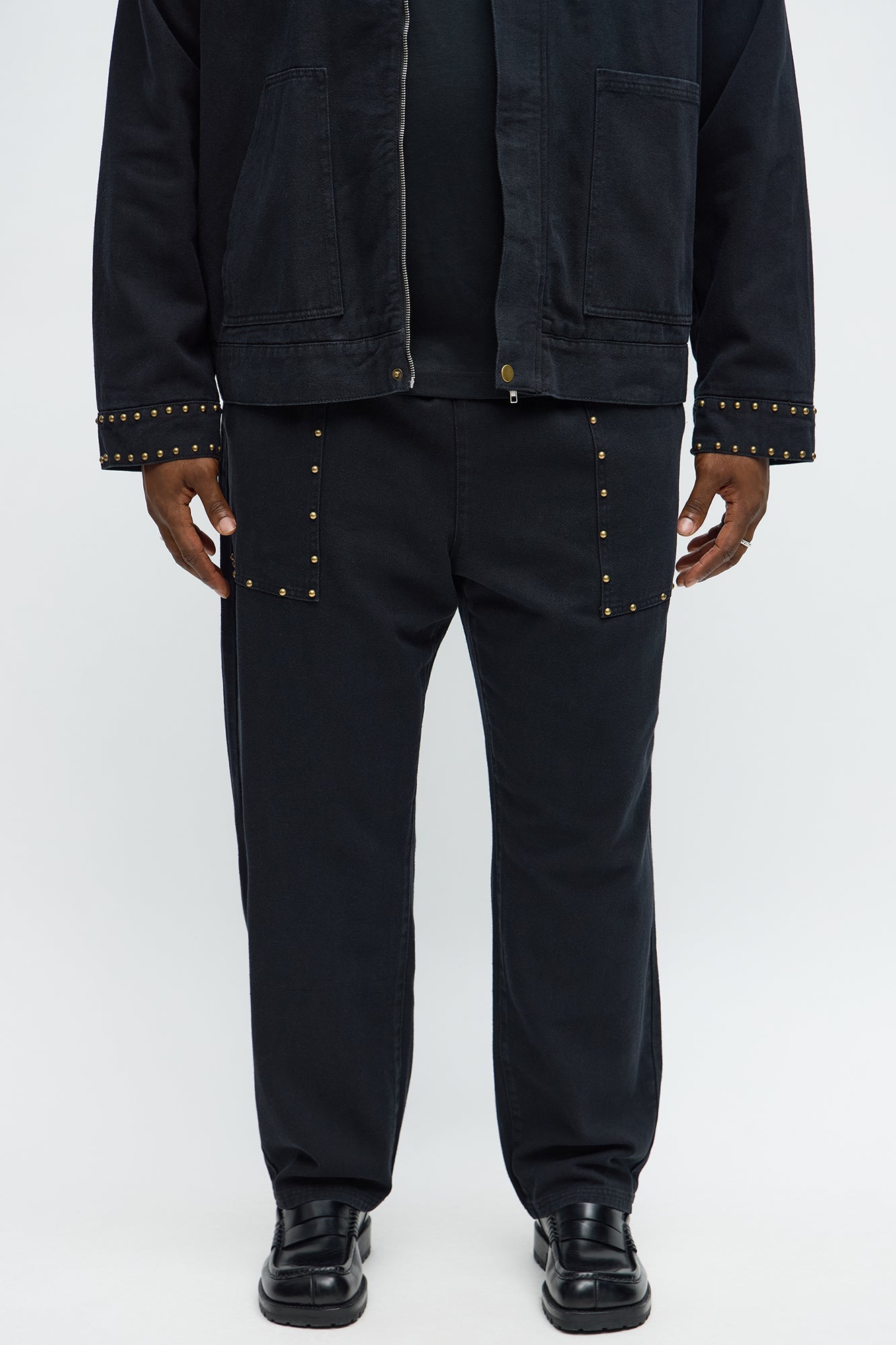 Slim Studded Pant - Black