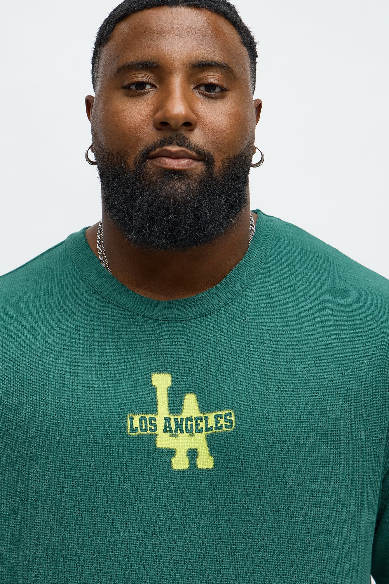 Relaxed LA Spray Paint Tee - Hunter Green