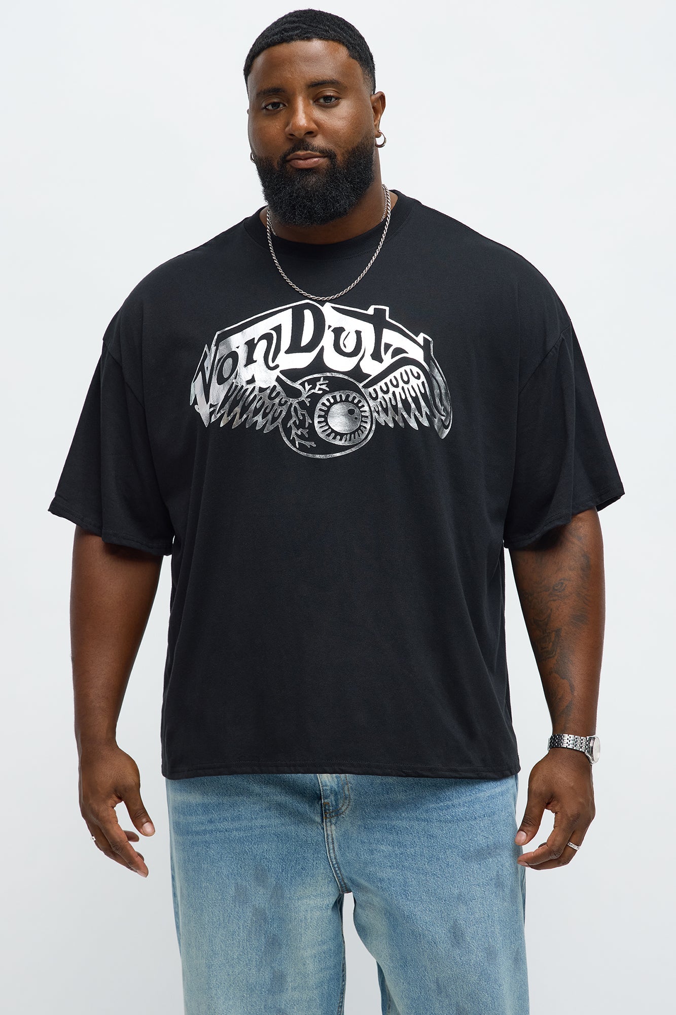 Oversized Von Dutch Dark Eye Tee - Black