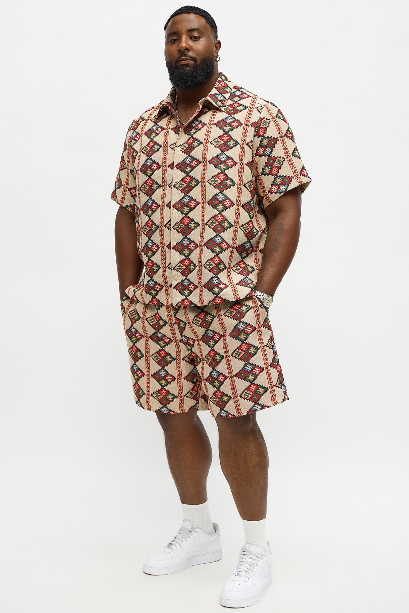 Tribal Tapestry Button Up Shirt - Multi Color