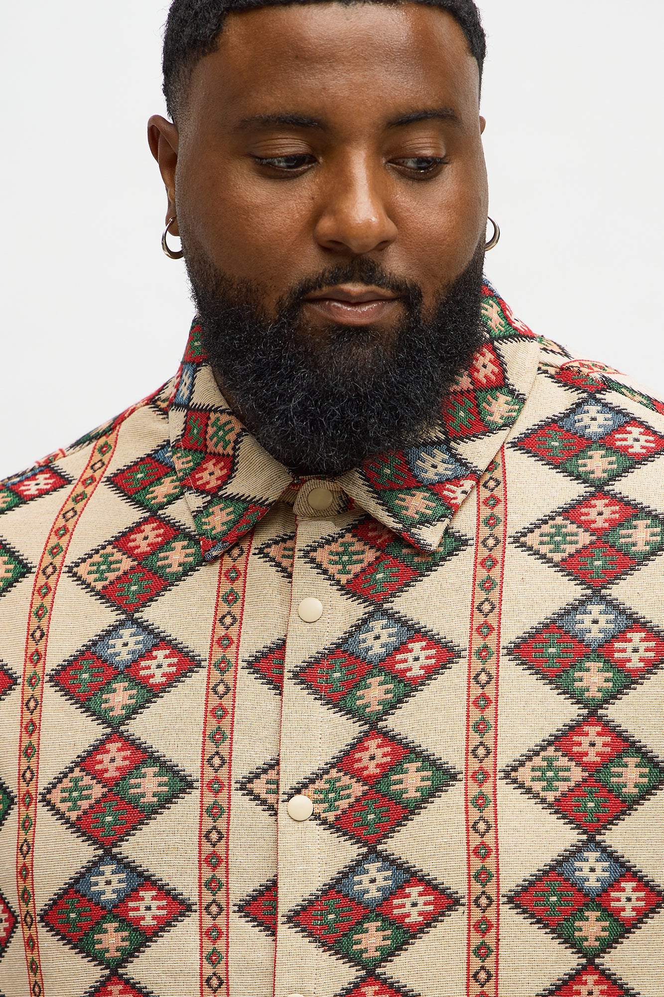 Tribal Tapestry Button Up Shirt - Multi Color