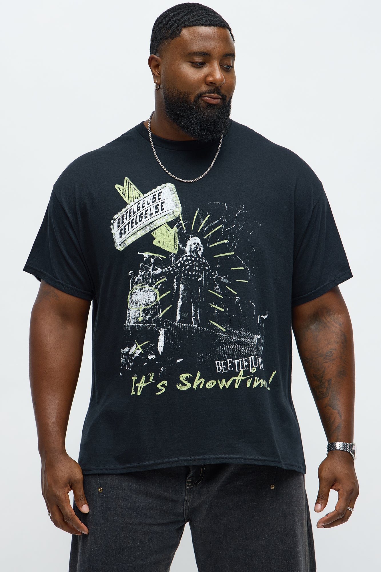 Beetlejuice It's Showtime! Short Sleeve Tee - Black